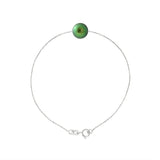 PERLINEA – Bracelet en Perle de Culture Vert Intense & Argent 925 | Une Élégance Naturelle et Intemporelle