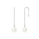 PERLINEA – Boucles d’Oreilles Pendantes en Perles Blanc & Or Jaune | Charme Exotique et Raffinement Éclatant