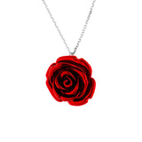 Collier Argent 925 Millièmes orné d'un Pendentif "RED ROSE"